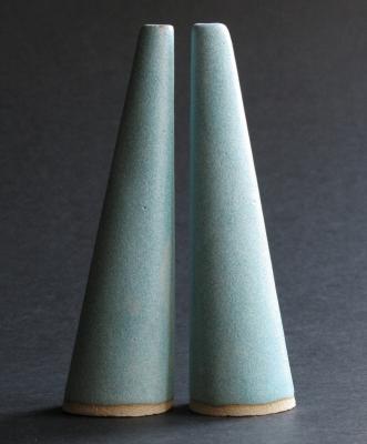 'Newton Blue' Tall Salt & Pepper Pots. image
